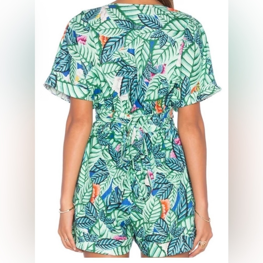 Mara Hoffman Bandeau Romper in Leaf Linen Size 0 - Picture 3 of 10